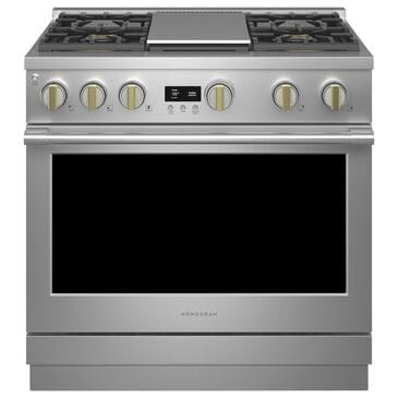 Monogram 36" All Gas Professional Range with 4 Burners and Griddle in Stainless Steel, , large