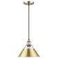 Golden Lighting Orwell 1-Light Medium Pendant with Brushed Champagne Bronze Shade in Aged Brass, , large