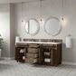 James Martin Bristol 72" Double Bathroom Vanity Cabinet in Whitewashed Walnut, , large