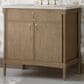 James Martin Kinnsden 36" Single Bathroom Vanity in Weathered Oak with 3 cm Siberian Silestone Top and Rectangular Sink, , large