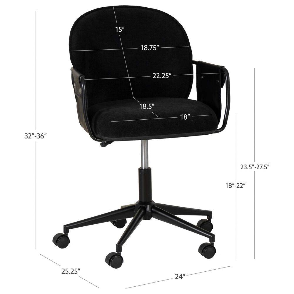 Linon Home Decor Karri Office Chair in Black, , large
