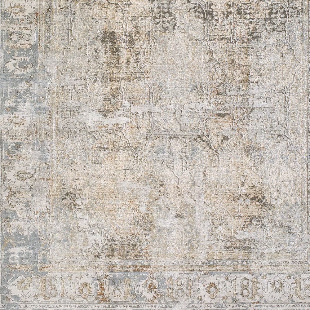 Surya Brunswick Cream, Medium Brown, Light Gray, Light Brown, Charcoal and Mustard 7&#39;10&quot; x 10&#39;2&quot; Area Rug, , large