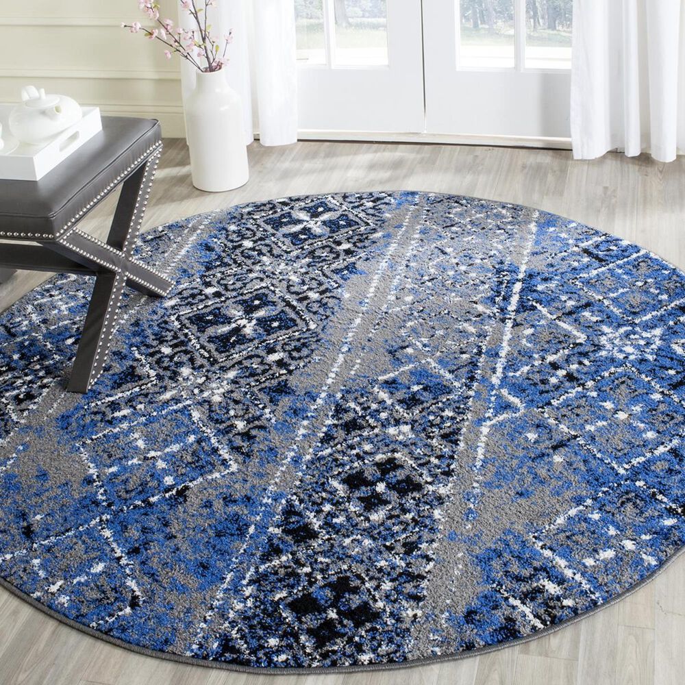 Safavieh Adirondack ADR111G-6R 6" x 6"  Silver/Multi Round Rug, , large