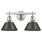 Golden Lighting Orwell PW 2-Light Bath Vanity in Pewter with Black Shade, , large