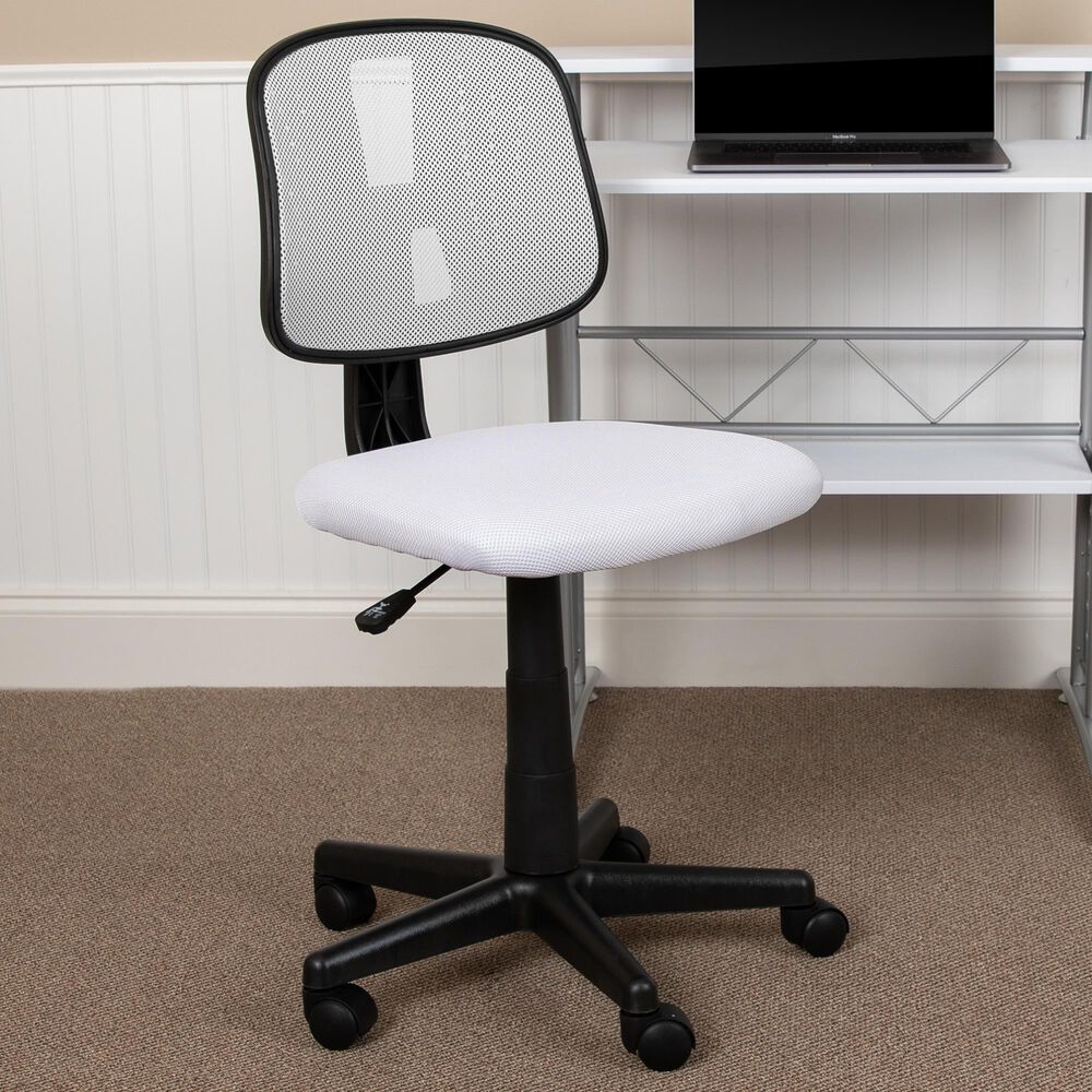Flash Furniture Flash Fundamentals Swivel Task Chair in White, , large
