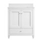 37B Claudine 30" Single Bathroom Vanity in Bright White with Glossy White Composite Stone Top and Backsplash, , large