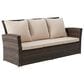 Hearth and Haven Outdoor Sofa with Black Wicker Frame in Beige, , large