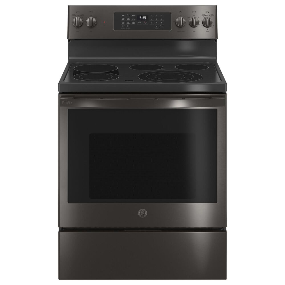 GE Appliances 30" Smart Free-Standing Electric Convection Range in Black Stainless Steel, , large