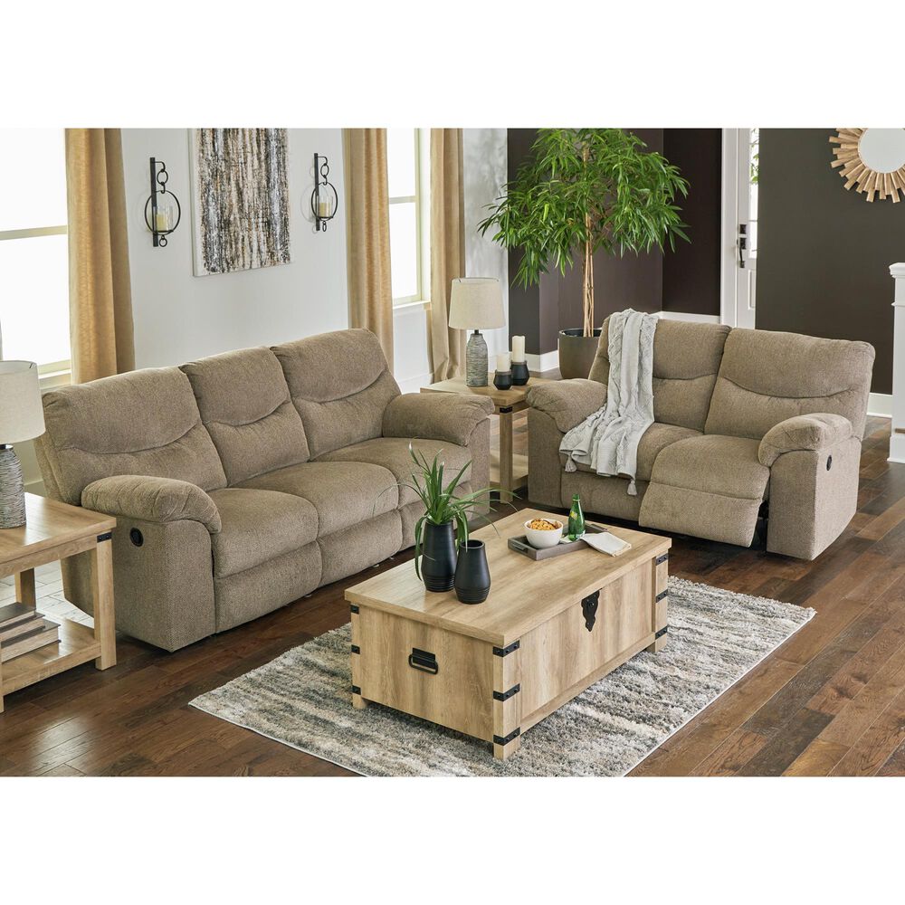 Signature Design by Ashley Alphons Manual Reclining Sofa in Briar