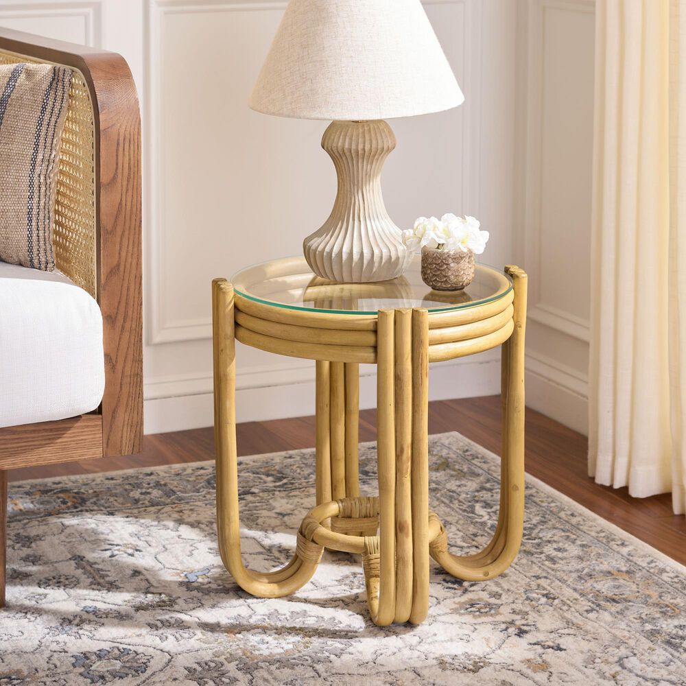 Safavieh Bilian Round Accent Table in Natural, , large