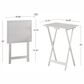 Linon Home Decor Lisbon Folding TV Tray Table Set with Stand in White (Set of 4), , large