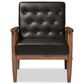 Baxton Studio Sorrento Lounge Chair in Dark Brown, , large