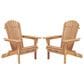 Hearth and Haven Outdoor Folding Adirondack Chair in Light Brown (Set of 2), , large