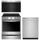 Whirlpool 3-Piece Kitchen Package with 6.4 Cu. Ft. Smart Slide-In Electric Range, 24" Fully Integrated Dishwasher, and Air Fry Over- the-Range Oven with Flush Built-in Design in Stainless Steel, , large