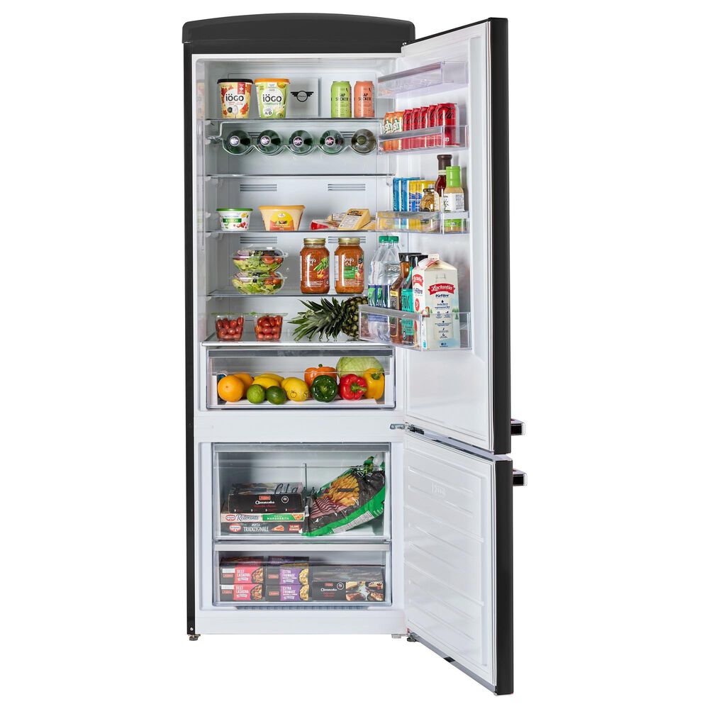 Unique Appliances Classic Retro 17 Cu. Ft Bottom Mount Refrigerator in Matte Black, , large