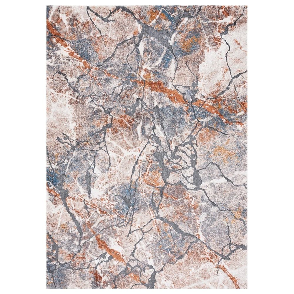 Safavieh Cyrus Shag CYR140F CYRUS SHAG 8" x 10" Grey and Rust Area Rug, , large