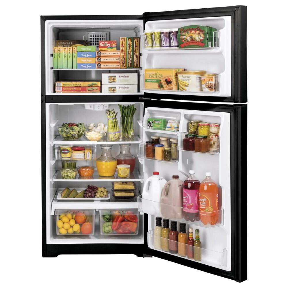 GE Appliances 19.2 Cu. Ft. Top Freezer Refrigerator Energy Star with Reversible Door in Black, , large