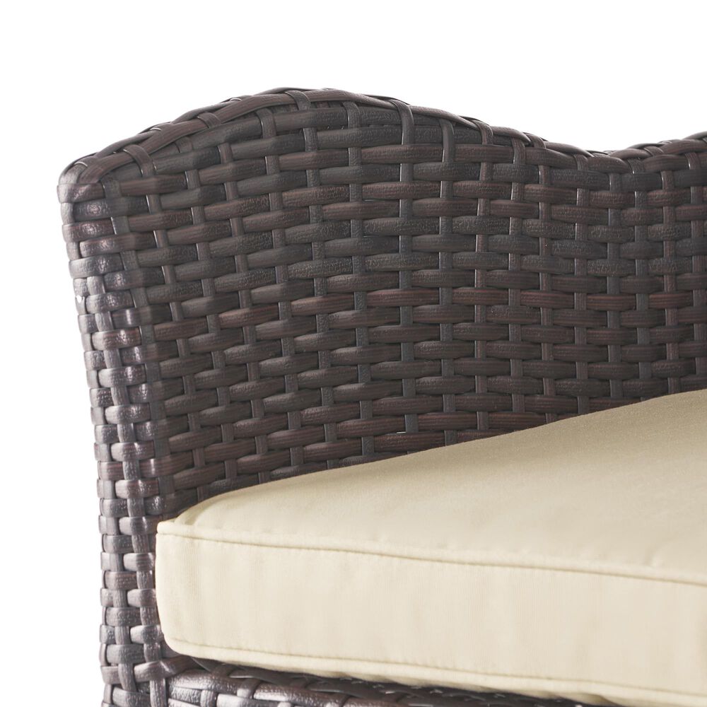 Hearth and Haven Modern Outdoor Swivel Bar Stool in Brown, , large