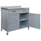 HOMLUX 39" Outdoor Kitchen Island with Stainless Table Top in Grey Blue, , large