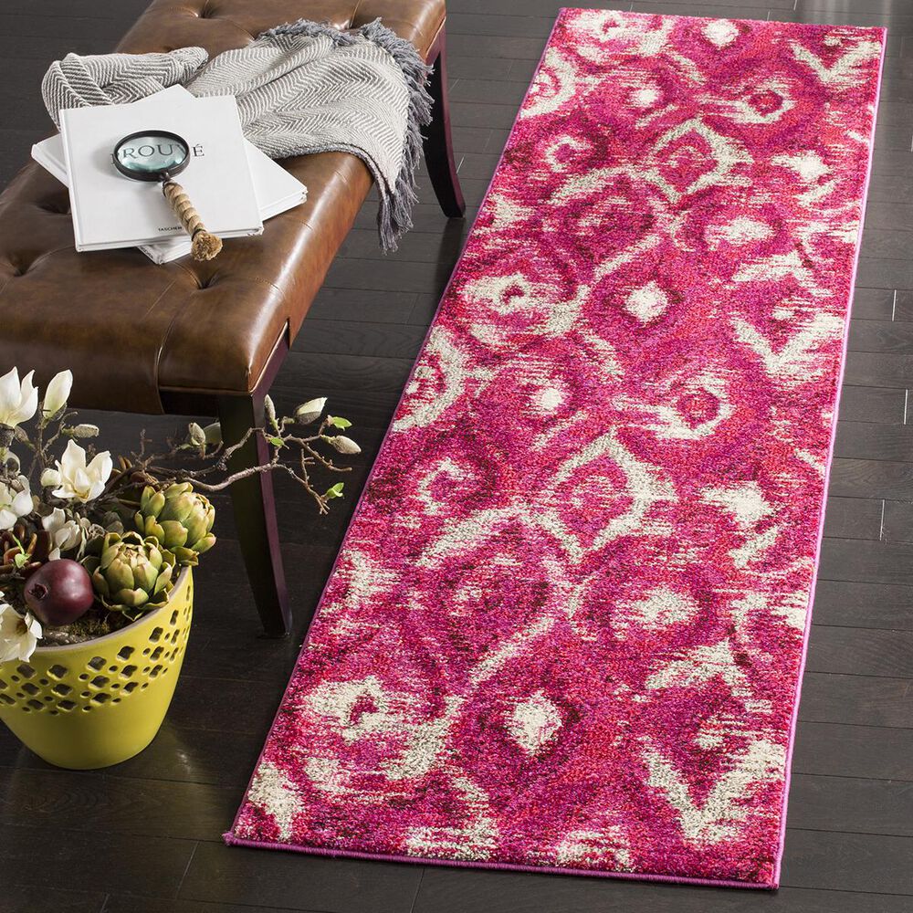 Safavieh Monaco MNC242D-28 2"2" x 8" Fuchsia/Cream Runner, , large