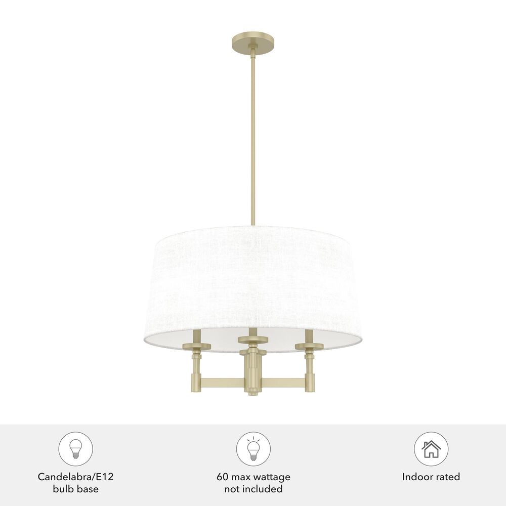Hunter Briargrove 4-Light Chandelier in Painted Modern Brass, , large