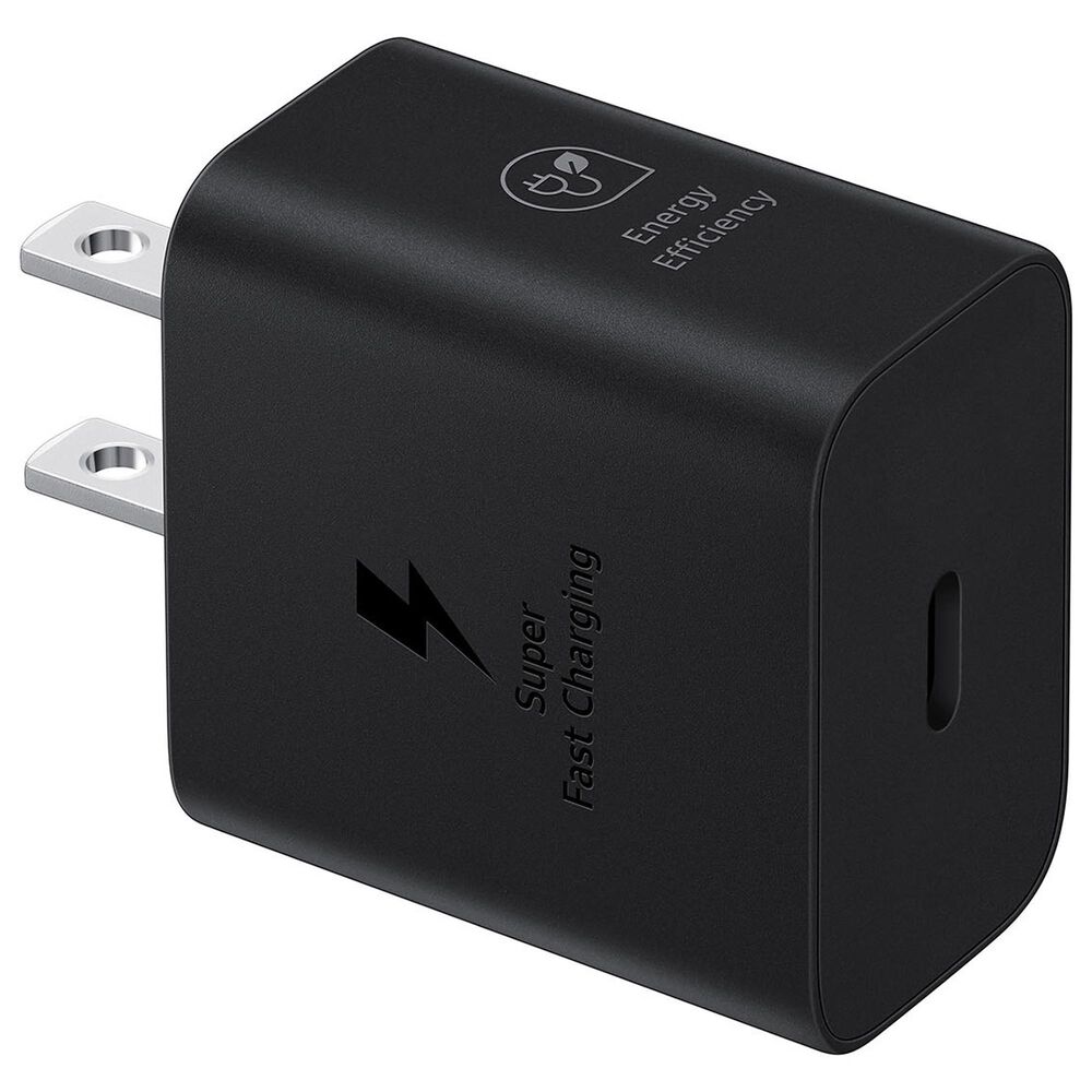 Samsung 25W Super Fast Charging Wall Charger with USB-C Cable in Black, , large