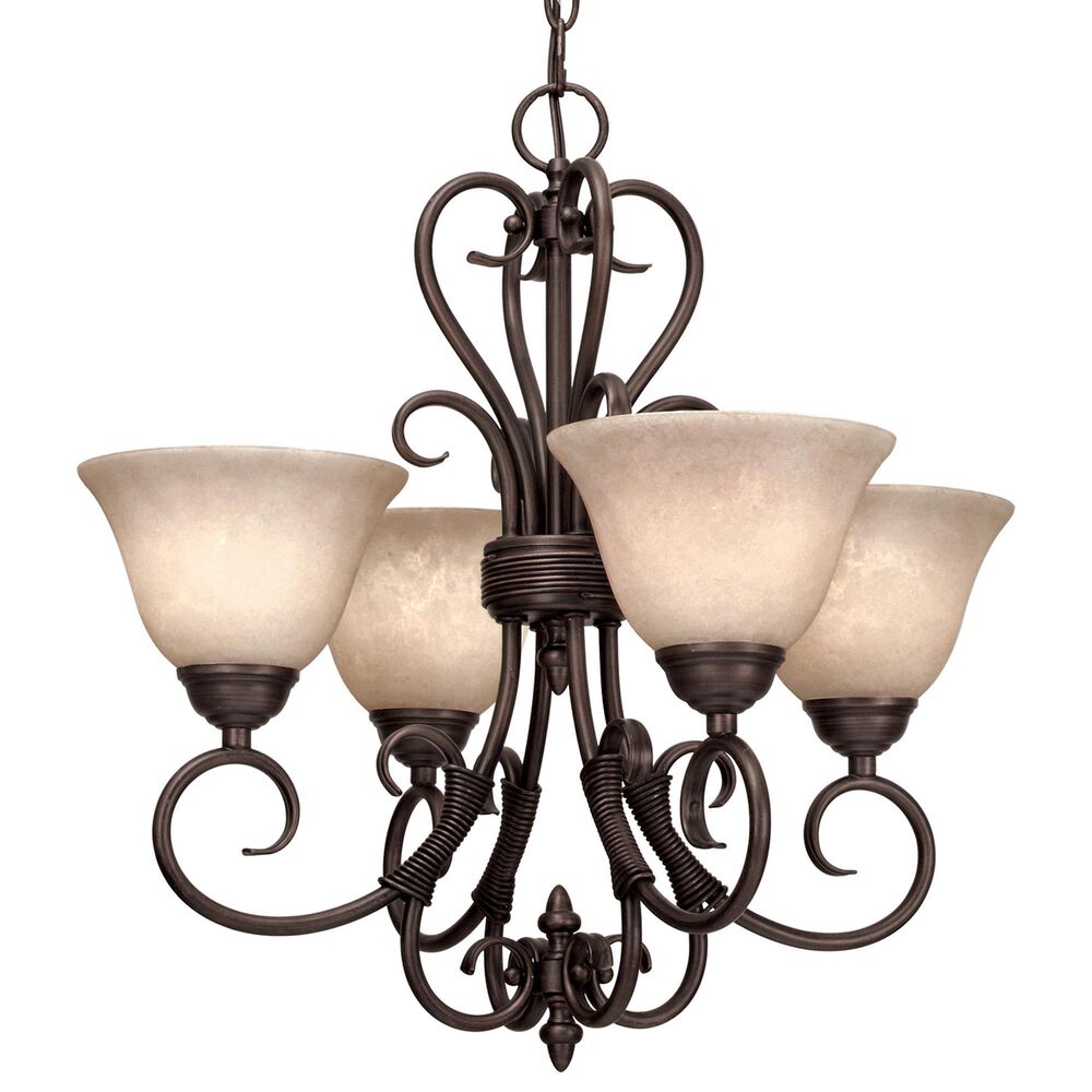 Golden Lighting Homestead 4-Light Mini Chandelier in Rubbed Bronze, , large