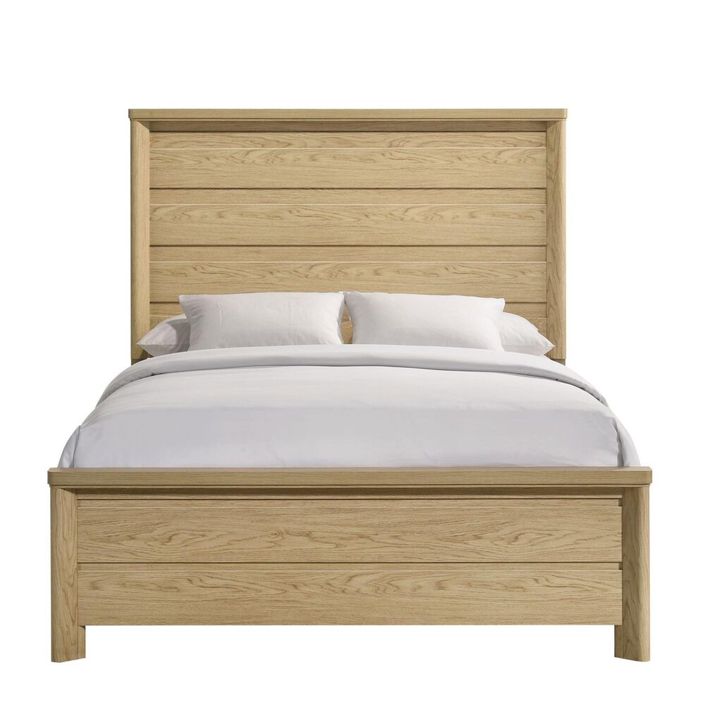 Mayberry Hill Grapevine Queen Panel Bed with Two Nightstands in Natural, , large