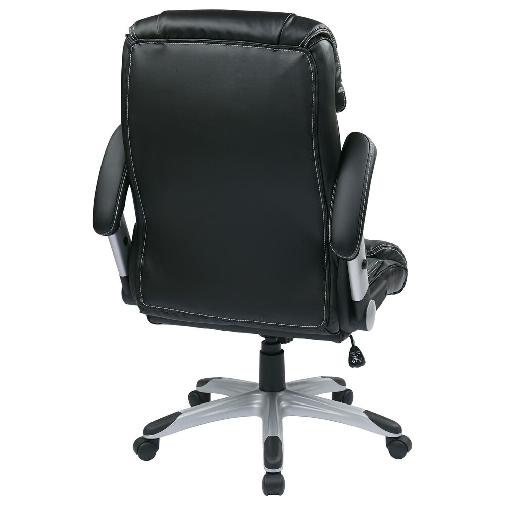 OSP Home Executive Bonded Leather Chair with Black Cushion, , large