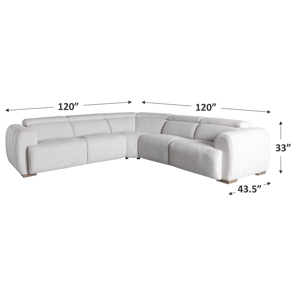 Bernhardt Aldo 3-Piece Power Motion Sectional in White and Cream, , large