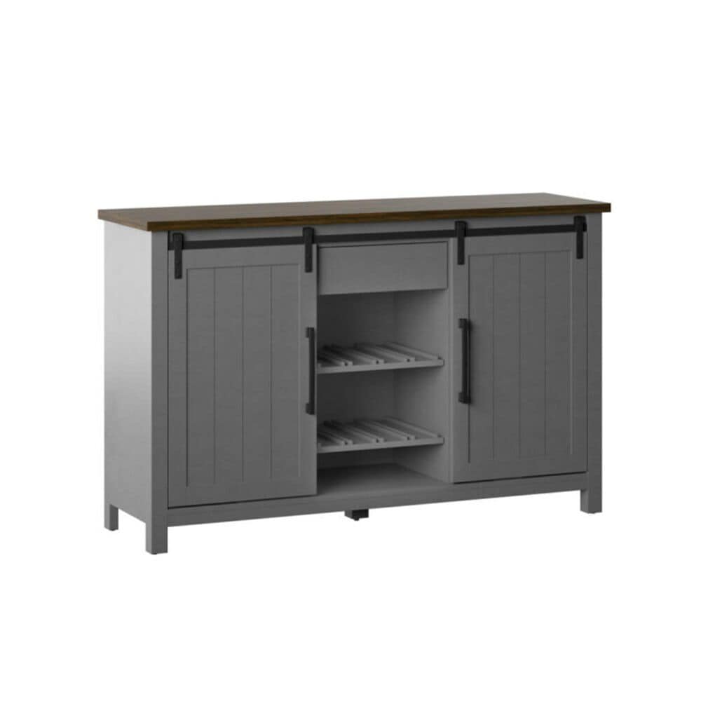 RTJ Furniture 2-Door Sideboard with Wine Storage in Antique Gray, , large