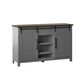RTJ Furniture 2-Door Sideboard with Wine Storage in Antique Gray, , large