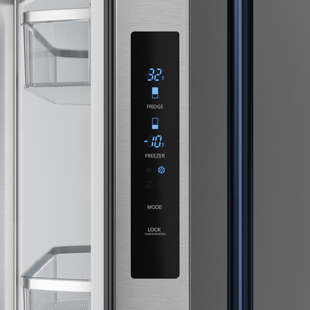 THOR KITCHEN Gordon Ramsay 17.5 Cu. Ft. Counter Depth French Door Refrigerator with Navy Blue Handle Kit in Stainless Steel, , large