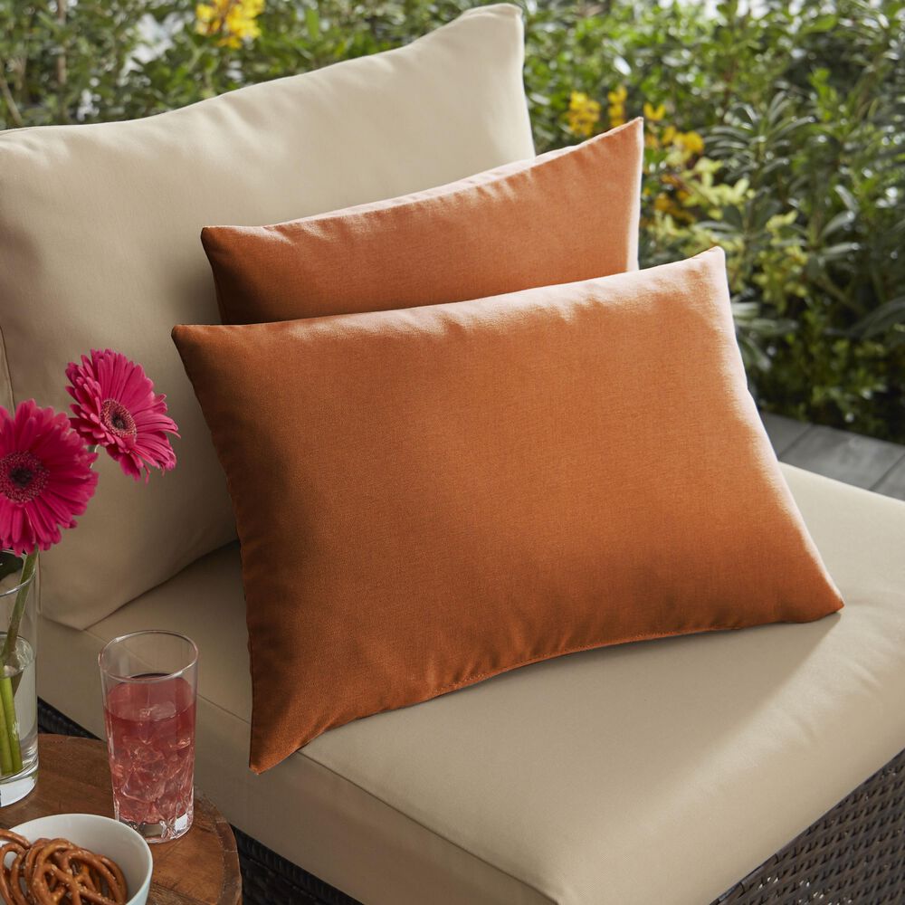Sorra Home Sunbrella 13" x 20" Pillow in Canvas Rust (Set of 2), , large