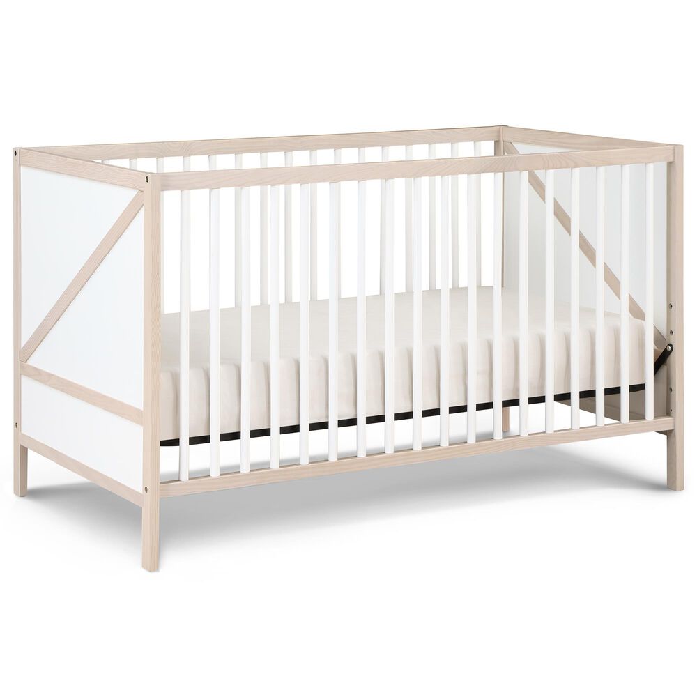 Hearth and Haven Pixie Zen 3-In-1 Convertible Crib in Washed Natural and White, , large