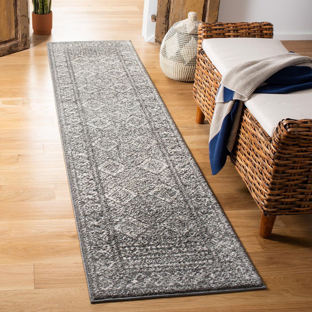 Safavieh Tulum Transitional  2&#39; x 9&#39; Ivory and Dark Grey Runner, , large