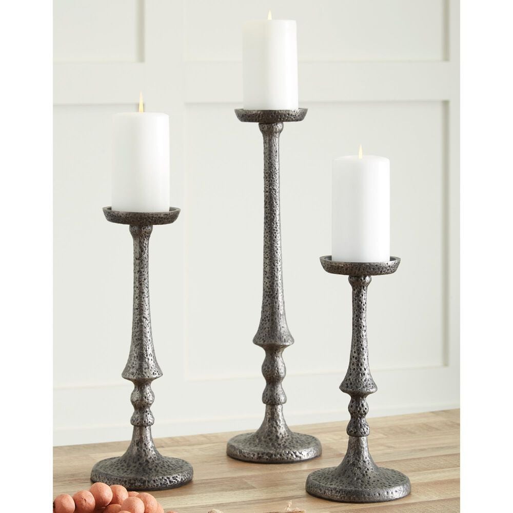Ashley Eravell 3-Piece Candle Holder Set in Antiqued Pewter, , large