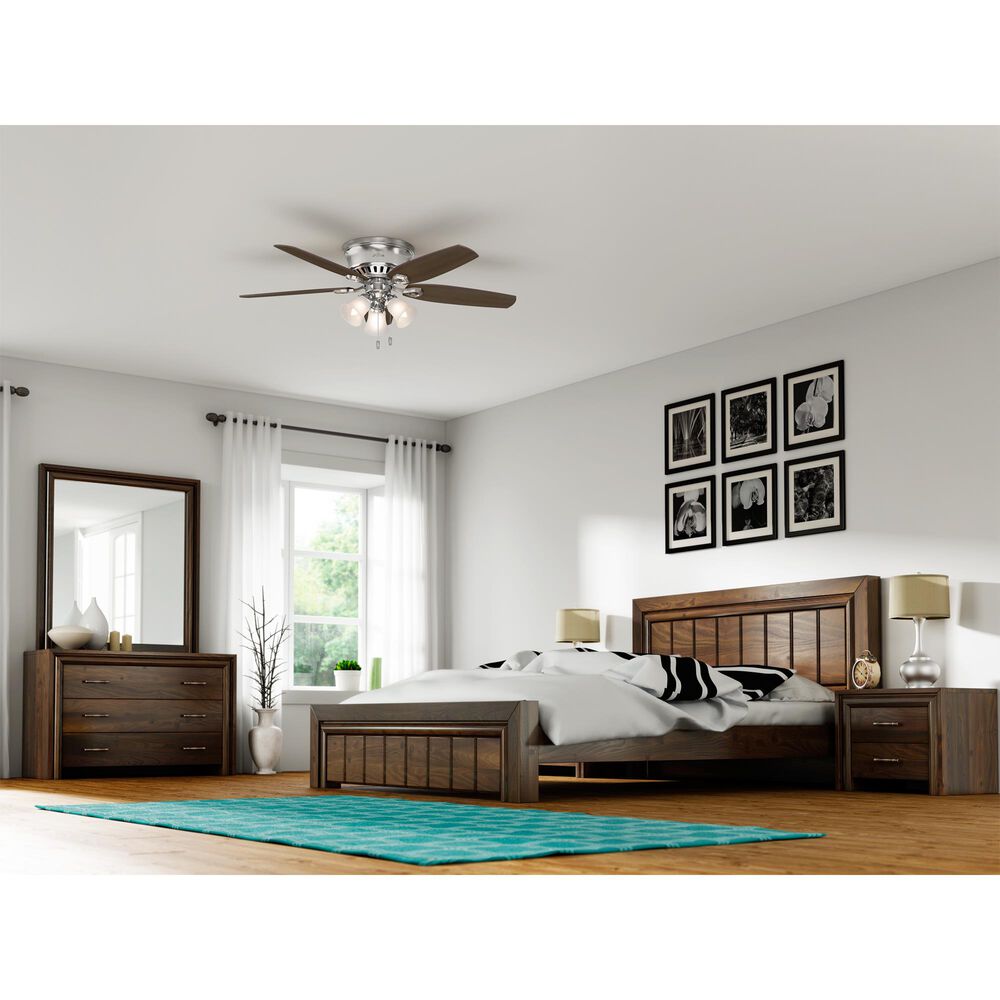 Hunter Builder 52&quot; Low Profile Ceiling Fan with 3 Lights in Brushed Nickel, , large