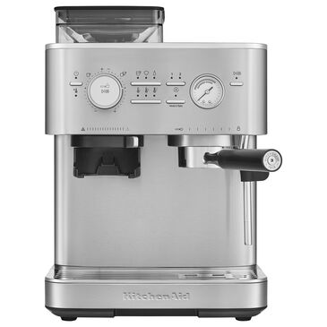 KitchenAid Semi Automatic Espresso Machine with Burr Grinder in Brushed Stainless Steel, , large