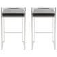 LumiSource Fuji Stackable Counter Stool with Black Faux Leather in Brushed Stainless Steel (Set of 2), , large