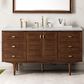 James Martin Vanities Amberly 30" Single Bathroom Vanity in Walnut with 3 cm Ethereal Noctis Quartz Top and Rectangular Sink, , large