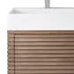 James Martin Vanities Linear 36" Single Bathroom Vanity in Whitewashed Walnut with 13 cm Glossy White Solid Surface Top and Rectangular Sink, , large