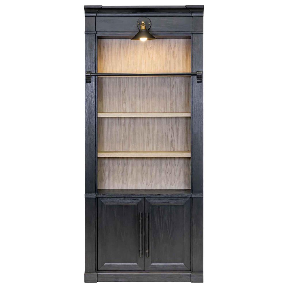 Wycliff Bay Willow Lane 94" Bookcase in Ebony Black and Natural Oak, , large