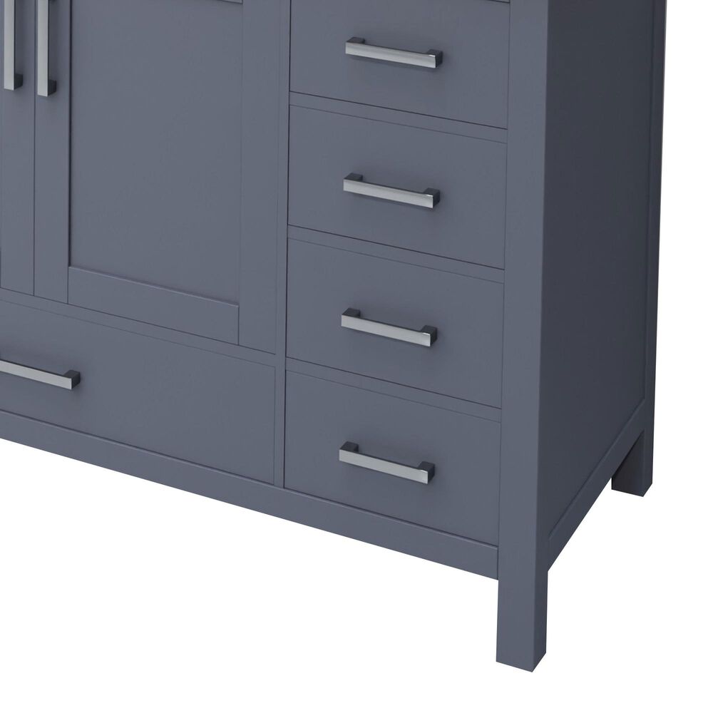 Lexora Home Jacques 84" Double Bathroom Vanity in Dark Grey with 2 cm White Quartz Top and Rectangular Sinks, , large