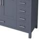 Lexora Home Jacques 84" Double Bathroom Vanity in Dark Grey with 2 cm White Quartz Top and Rectangular Sinks, , large