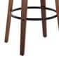 LumiSource Grotto Swivel Bar Stool with Grey Faux Leather Upholstery in Walnut Wood and Black (Set of 2), , large