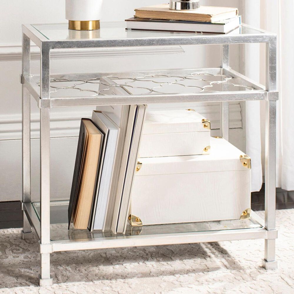 Safavieh Hanzel Side Table in Silver Leaf, , large