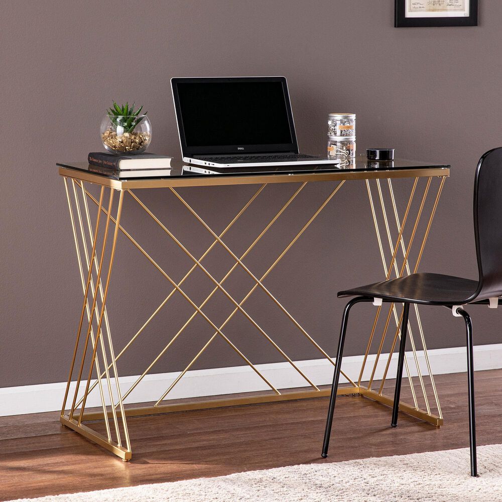 Southern Enterprises Dezby Desk in Gold, , large