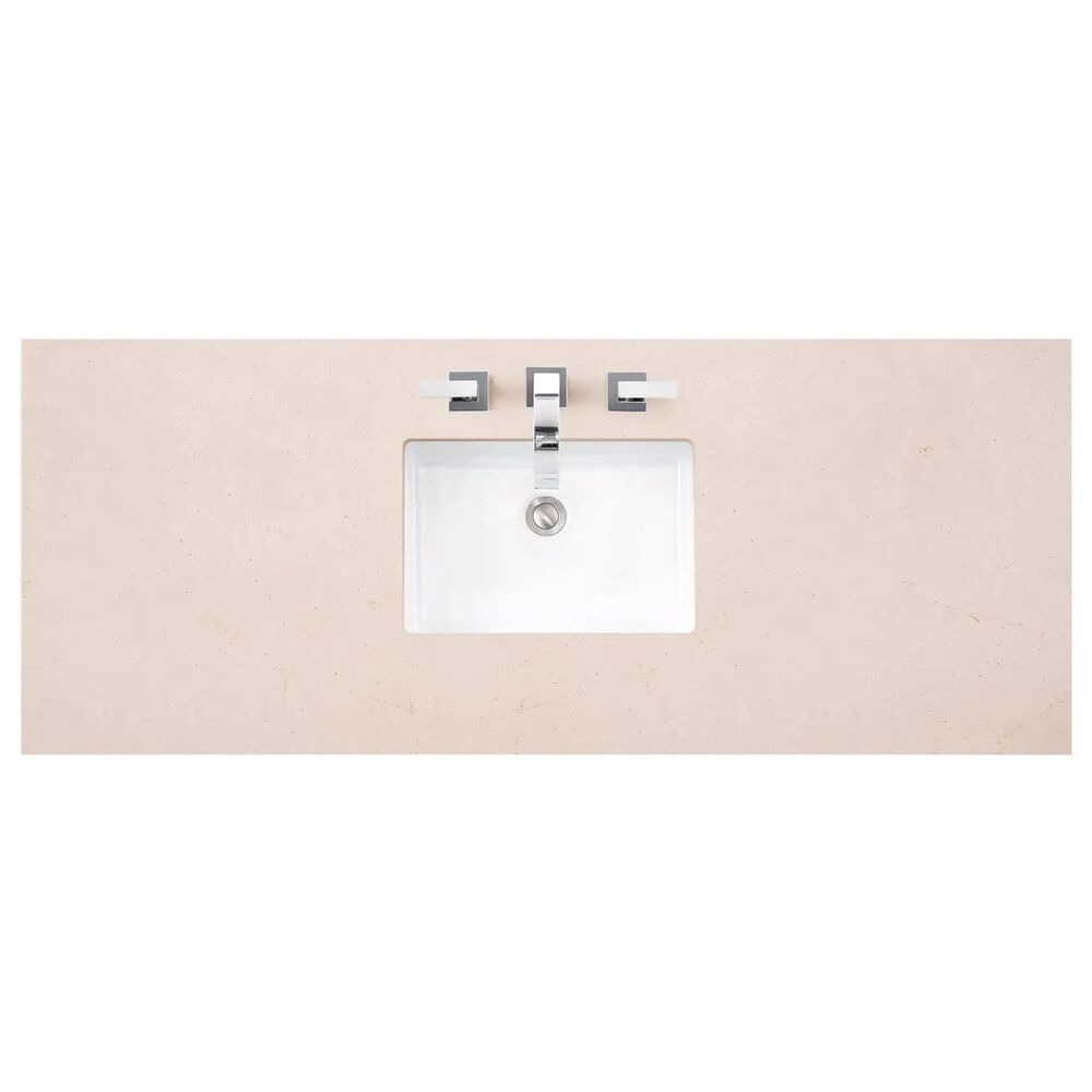 James Martin Malibu 60&quot; Single Bathroom Vanity in Amber Birch with 3 cm Eternal Marfil Quartz Top and Rectangular Sink, , large