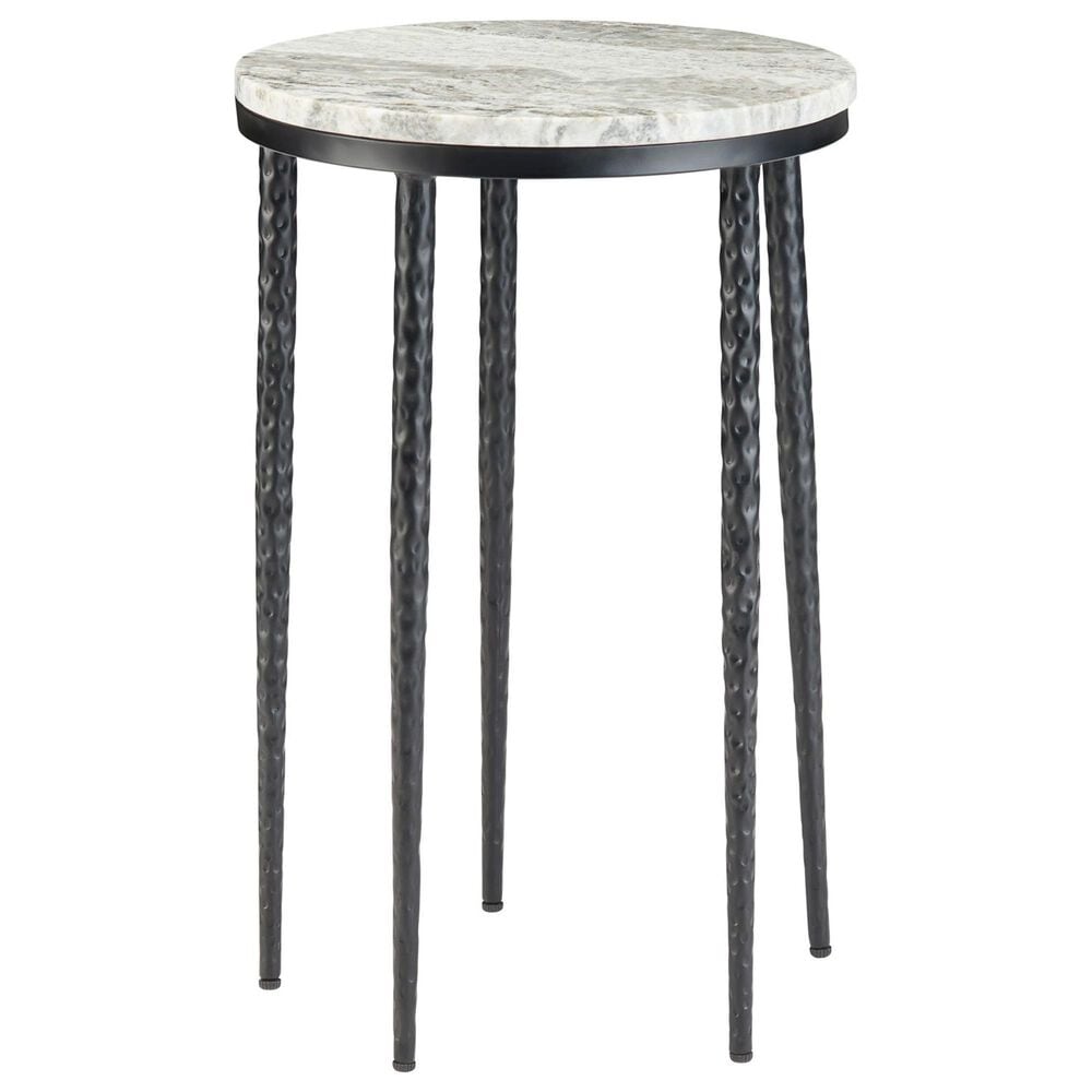 Slatehouse Celia Round Accent Table in Black and White, , large
